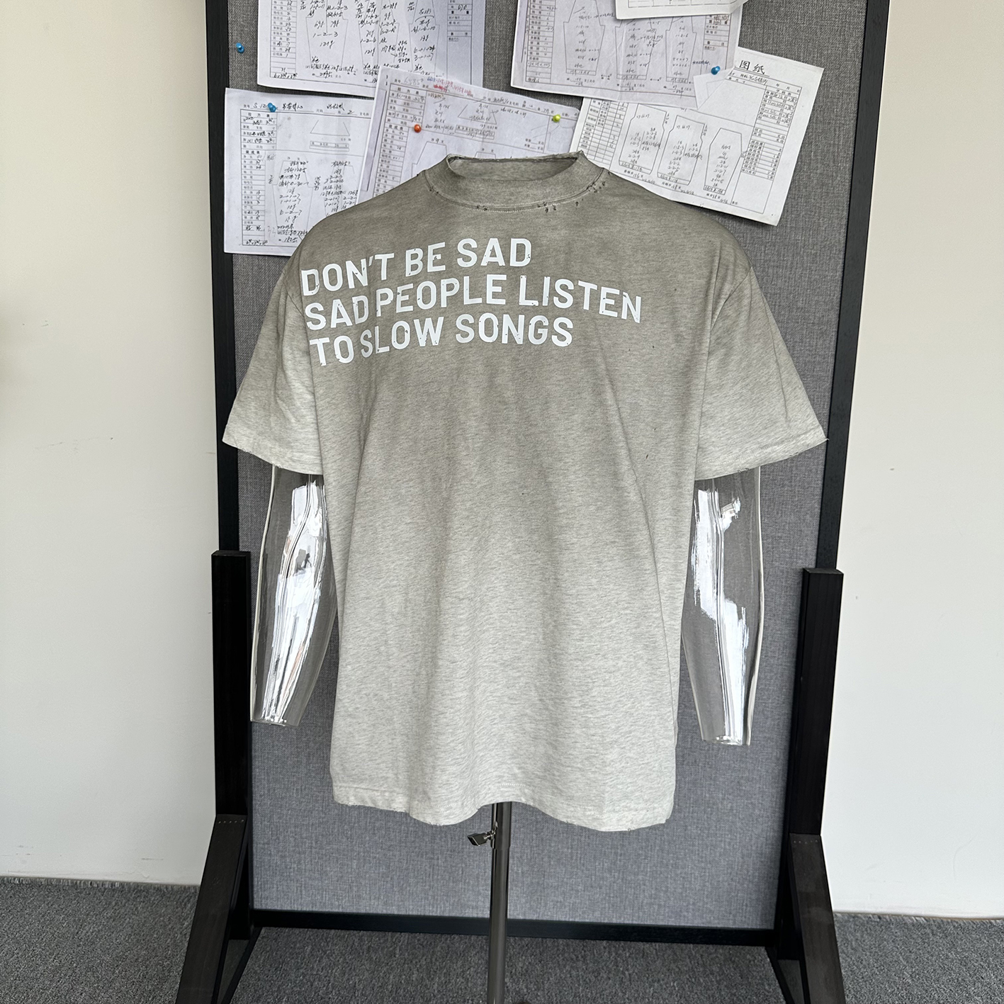 Basic annals美式复古字母印花短袖T恤夏季半袖上衣做旧脏脏上衣