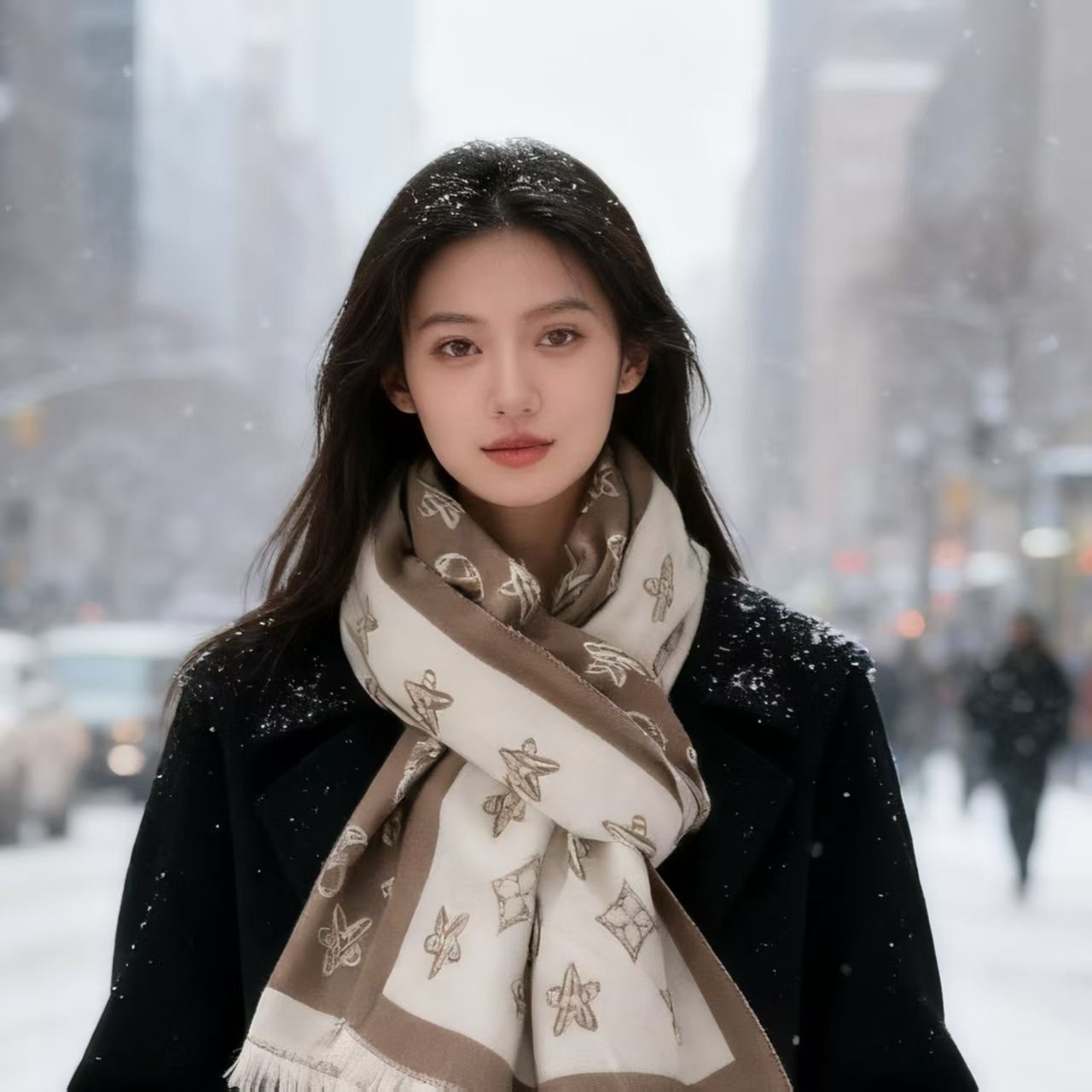 围巾双面冬季秋冬季新款加厚保暖羊绒仿羊绒百搭围脖空调披肩两用