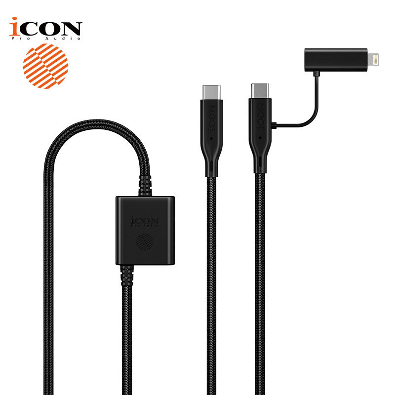 艾肯原装一分二OTG线专用直播线数据线Type-C转苹果充电线无电流