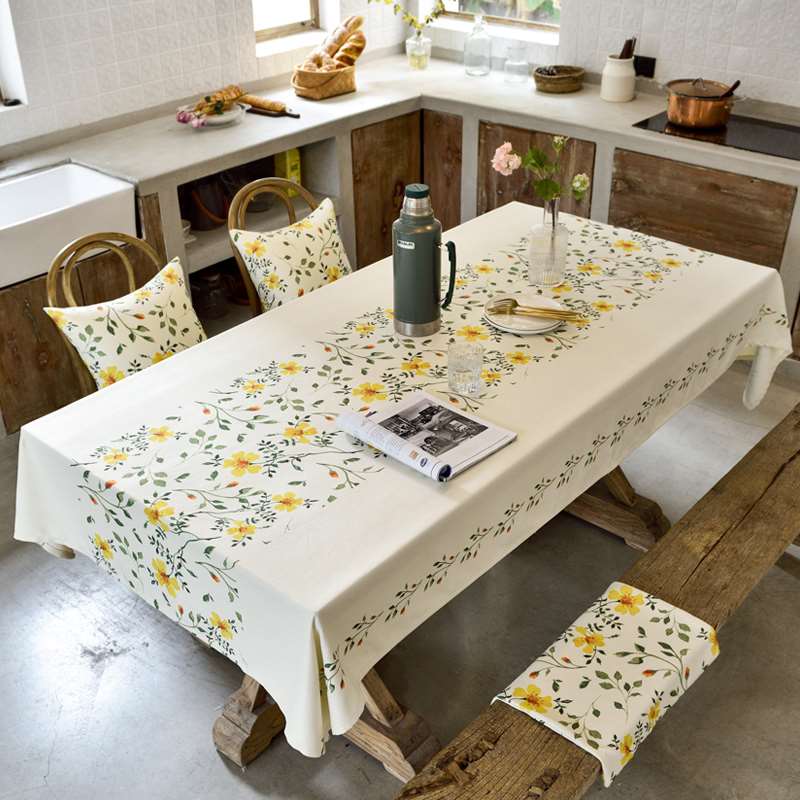 桌布防水防油免洗防烫餐桌台布茶几长方形轻奢高级感布艺餐桌布
