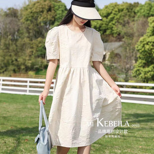 夏季新款米可贝拉天地中大童女童装淑女短袖学生裙连衣裙