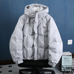 男生大童青少年装羽绒服立领连帽宽松休闲初中高中生冬季新款