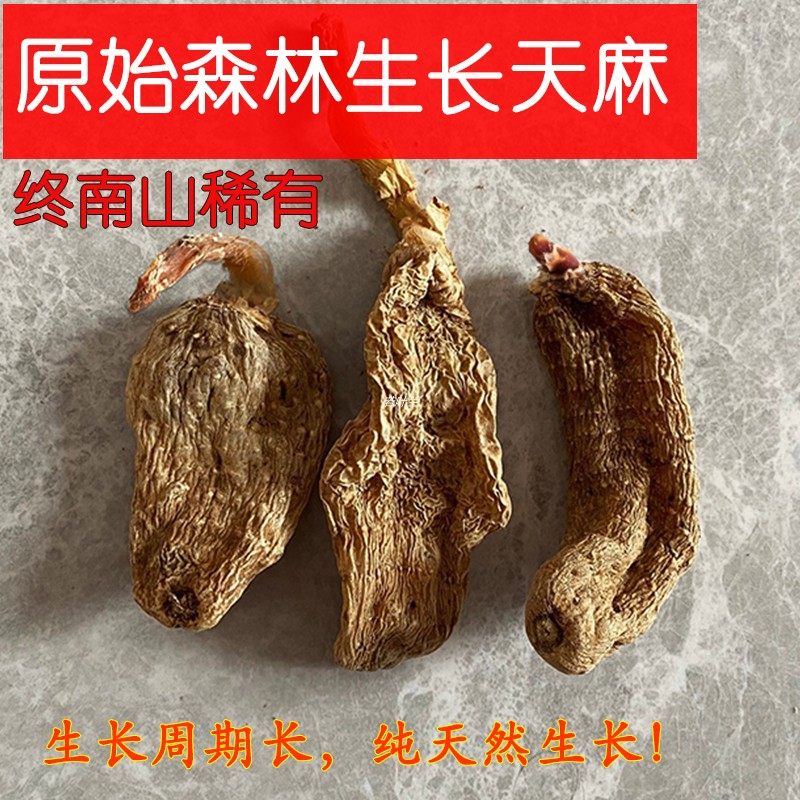 中药材天麻特级野外生终南山挖比神农架和云南天麻干货可粉片无硫