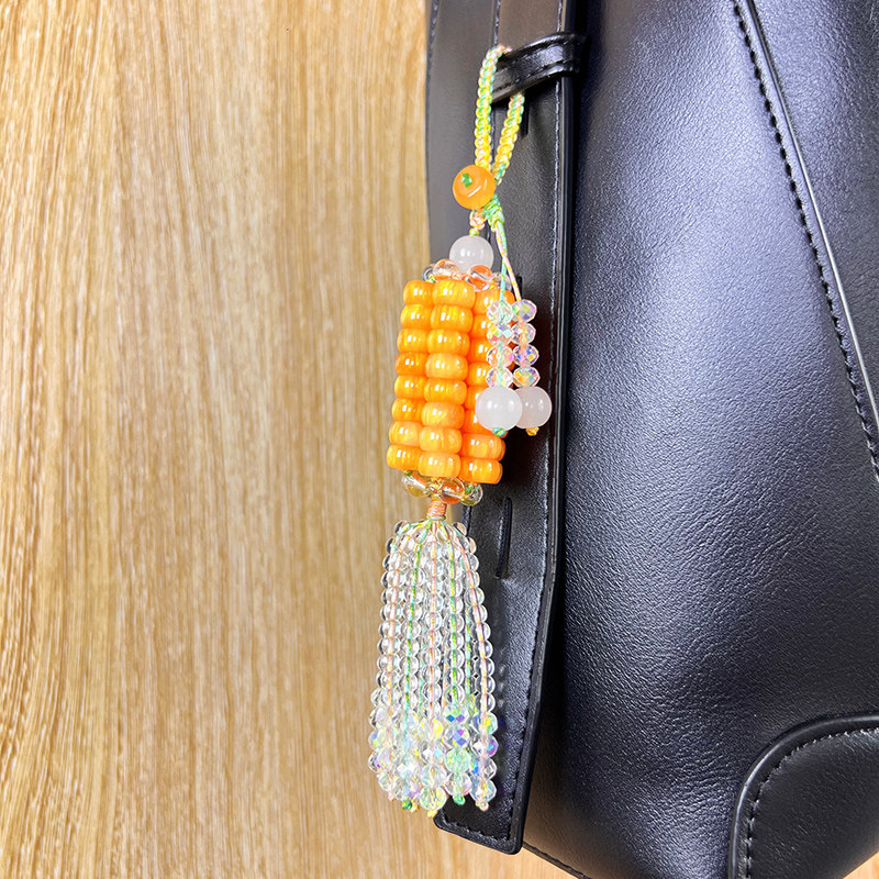 纯手工DIY鎏金光变玉米挂件