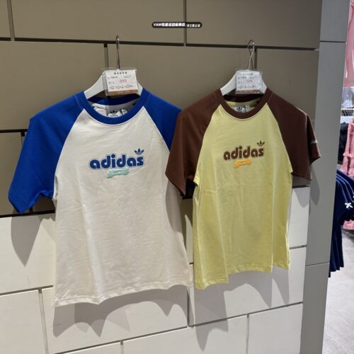 Adidas三叶草正品25年夏季女子撞色圆领运动短袖 JM8007 JM8006
