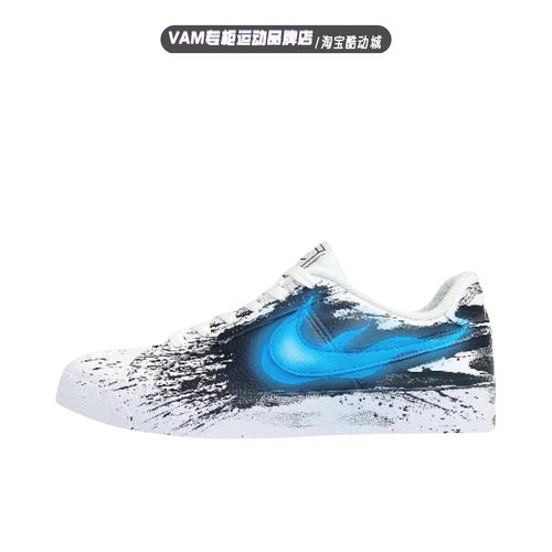 定制球鞋 Nike Court Royale 毒液 休闲百搭 泼墨手绘 男低帮板鞋