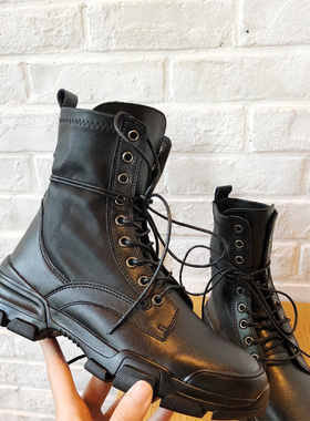 马丁靴女款英伦风黑色加绒冬春季小短靴机车靴单靴旅行显瘦跳舞鞋