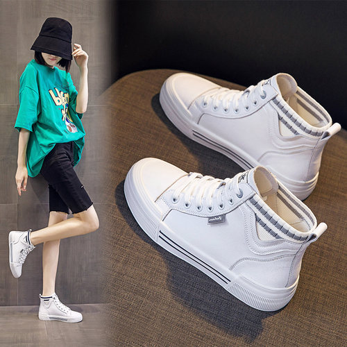 秋季新款韩版系带圆头软底高帮鞋