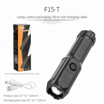 Telescopic Zoom Tactical Flashlights Rechargeable LED Torch