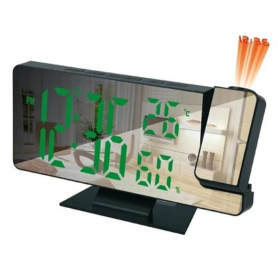LED Digital Alarm Clock Projection Clock Projector Ceiling C