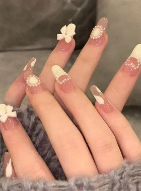 24Pcs False Nails Coffin Almond Artificial Fake Nails with g