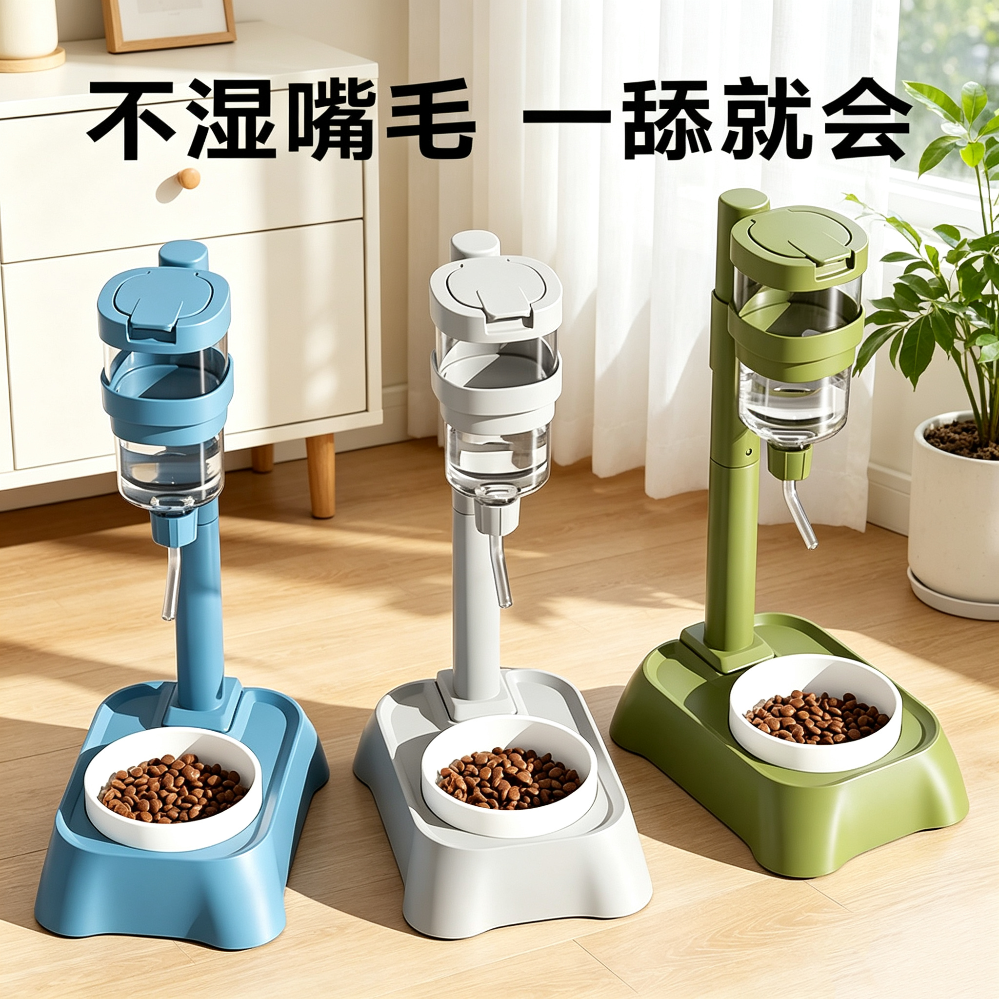 狗狗喝水器不湿嘴小型犬悬挂式水壶水碗猫咪饮水器滚珠宠物饮水机