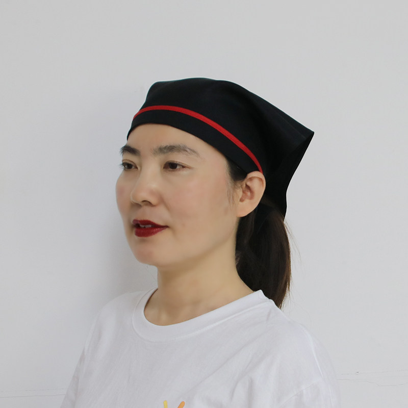 餐厅厨房服务员防尘定制三角巾