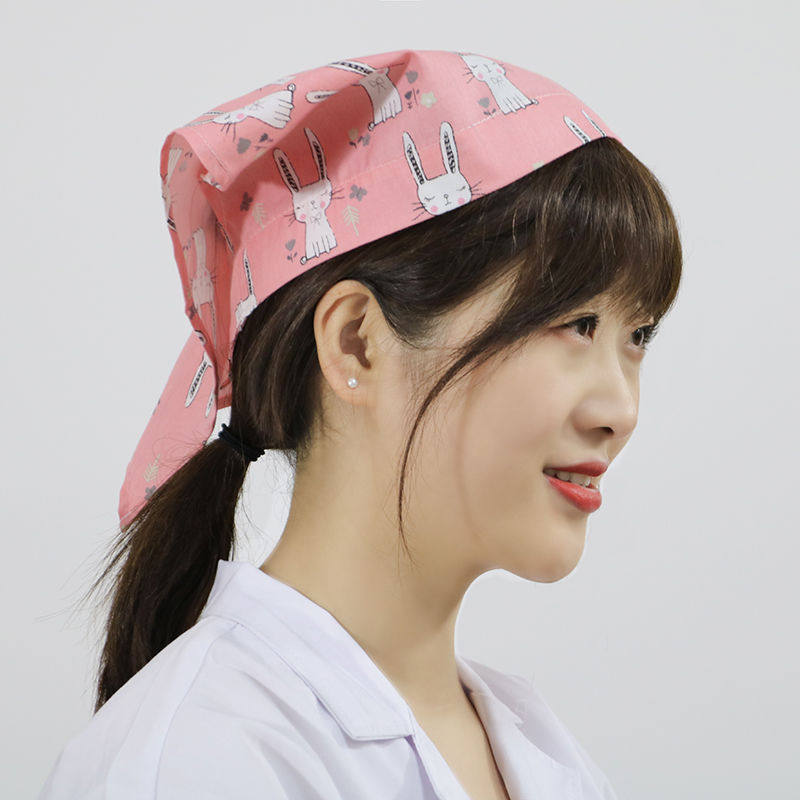 头巾女厨房帽子做饭防油烟火锅服务员包头帽宠物店超市店员三角巾