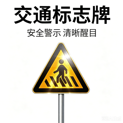 立式铝板人行横道安全警示牌