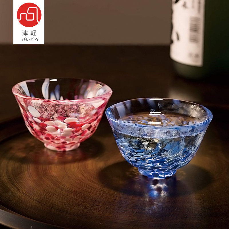 日本进口石塚硝子清酒杯日式白酒杯子津轻创意个性手工玻璃杯茶杯_虎窝淘
