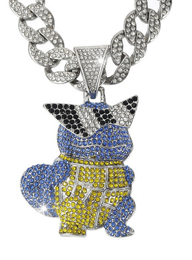 爆款嘻哈吊坠高品质设计感合金满钻卡通人物立体项链