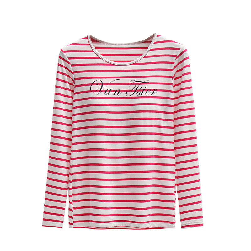 NEW MODAL CHEST PAD LONG SLEEVE T-SHIRT WOMENS FREE BRA NO HOOP PAJAMAS UNDERWEAR BASE SHIRTS HOME TOPS