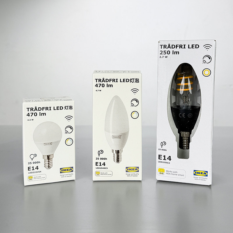 IKEA宜家 特鲁菲LED灯泡E14 470流明智能调光白谱灯枝形球形