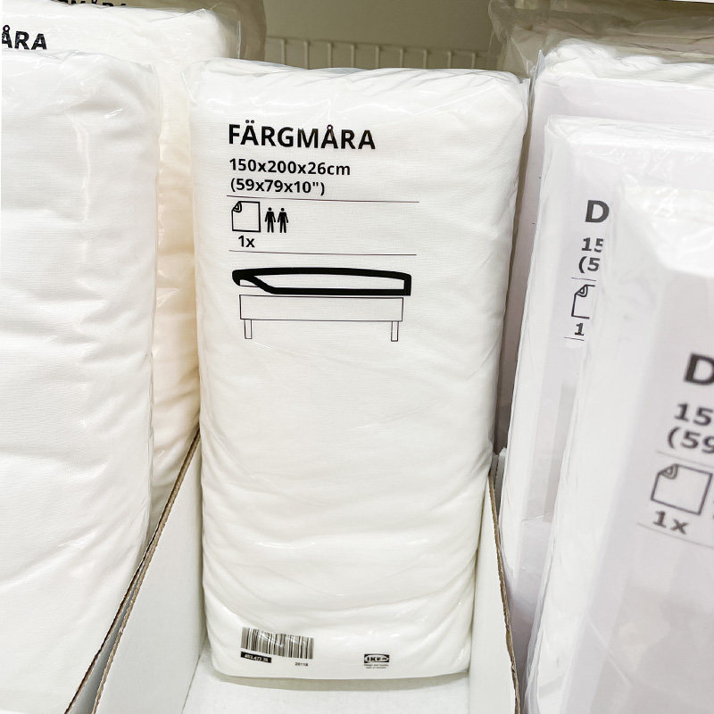 ikea宜家 法格马拉 床垫罩 白色床笠床垫保护套纯棉家用