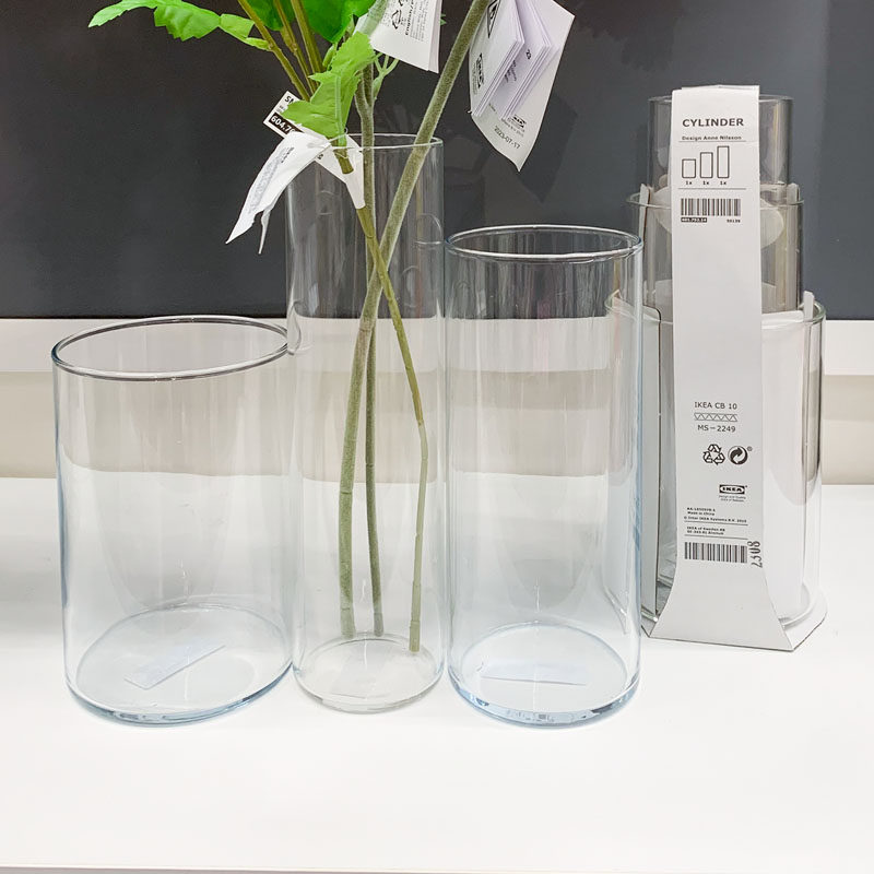 ikea/宜家 西灵德 花瓶透明玻璃瓶 简约客厅绿植插花桌面摆设三件