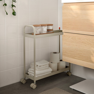 IKEA宜家霍德纳卡德推车窄缝移动收纳双层带脚轮厨房浴室省空间