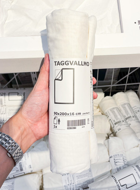 IKEA宜家 塔格瓦勒莫 床笠 白色 90x200cm高性价比宿舍家用