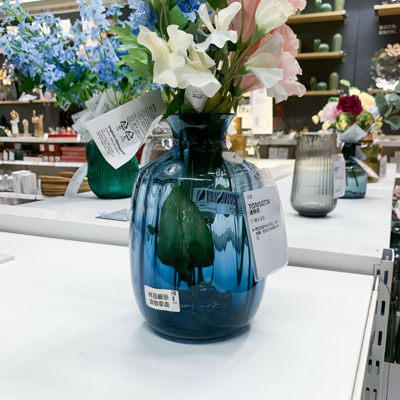 IKEA/宜家 通赛塔 插花瓶透明玻璃瓶 家用客厅 绿植插花桌面摆件
