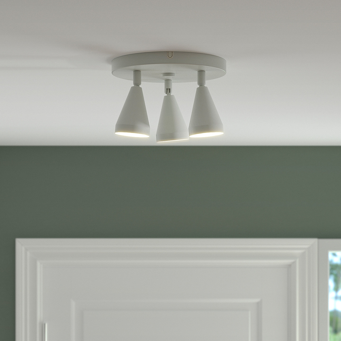 IKEA宜家 纳林格 3 头吸顶射灯 可调角度防眩LED客厅卧室玄关照明,家装灯饰光源,明装射灯,淘宝优惠券,粉丝福利购,淘宝优惠卷