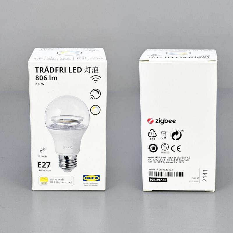 宜家IKEA宜家特鲁菲LED灯泡E27 806流明透明智能无线调光/白谱灯