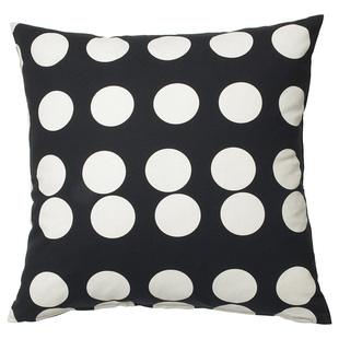 IKEA宜家 克拉斯缇 垫套靠垫套客厅沙发抱枕50x50cm方形黑色波点