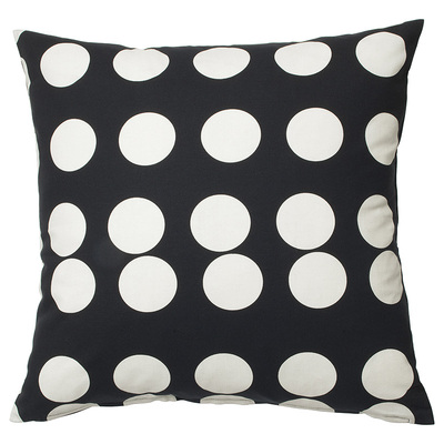 IKEA宜家 克拉斯缇 垫套靠垫套客厅沙发抱枕50x50cm方形黑色波点
