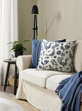 IKEA宜家 克鲁布兰瑞 垫套 50x50纯棉机洗隐形拉链易拆洗垫芯另购