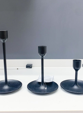 IKEA/宜家黑色现代简约蜡烛底座