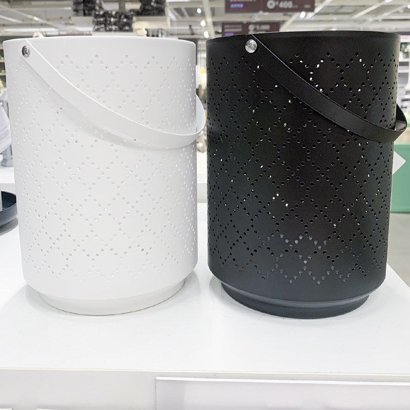 IKEA/宜家 乌施利亚蜡烛灯罩摆件 阔形氛围灯具 黑白香薰蜡烛底座