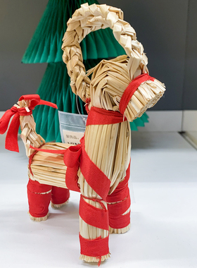 IKEA/宜家麦秆桌面摆件圣诞山羊