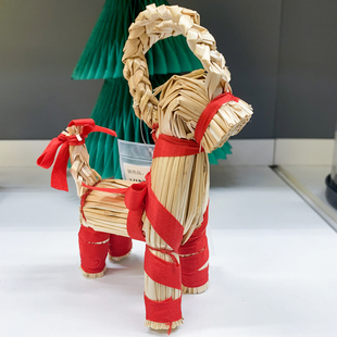 IKEA/宜家 云芬特 山羊麦秆手工制作装饰品摆件 圣诞桌面创意摆设