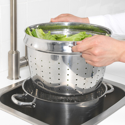 IKEA宜家 欧巴丽煮面屉滤水365汤锅海考特带盖锅10升大容量不锈钢