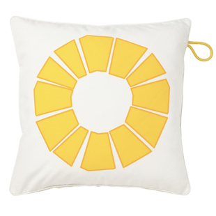 IKEA宜家布罗甘 垫套靠垫套客厅沙发抱枕50x50cm方形黄色花图案白