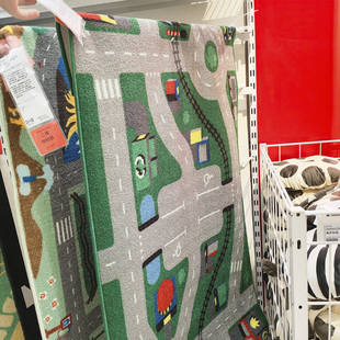 IKEA宜家 利乐宝地毯几何图案低绒设计儿童防滑垫吸水速干耐磨损