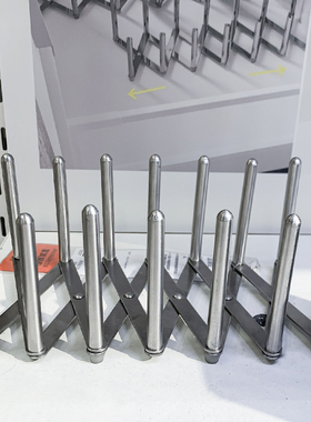 IKEA/宜家 瓦瑞拉锅盖收纳件 现代北欧不锈钢 可调节碟子收纳简约