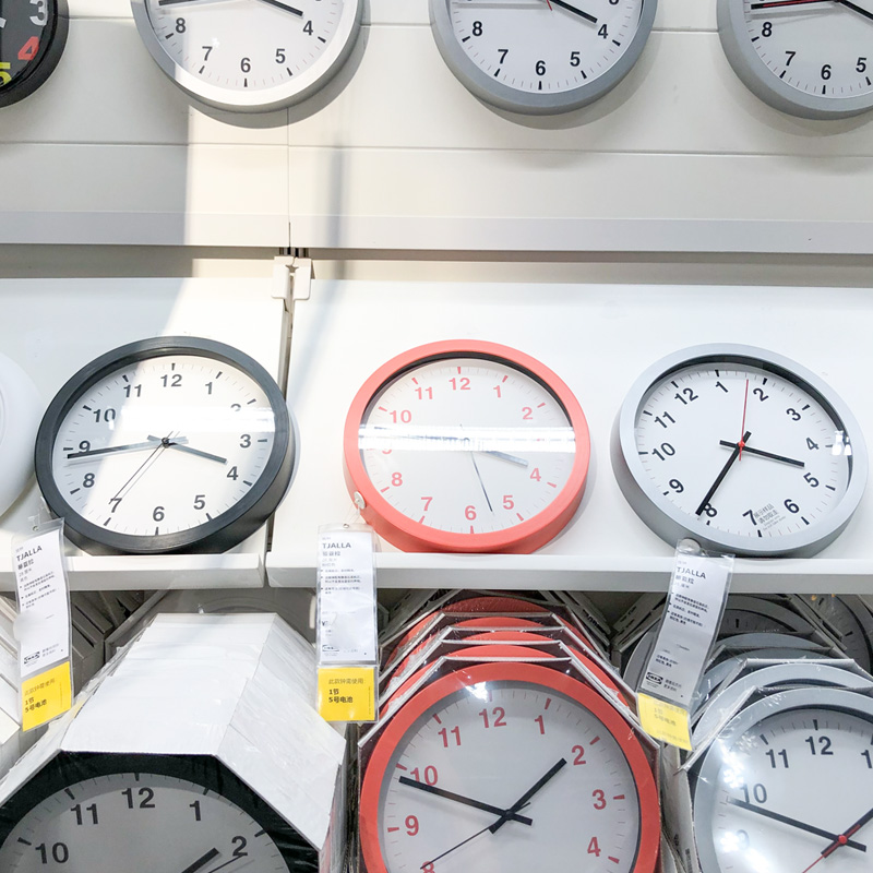 IKEA/宜家玻璃客厅挂钟石英机芯