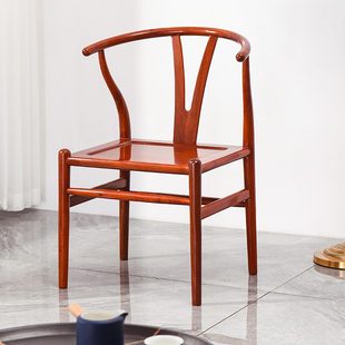 红木家具缅甸花梨木圈椅中式 实木书椅茶椅大果紫檀官帽椅靠背椅子