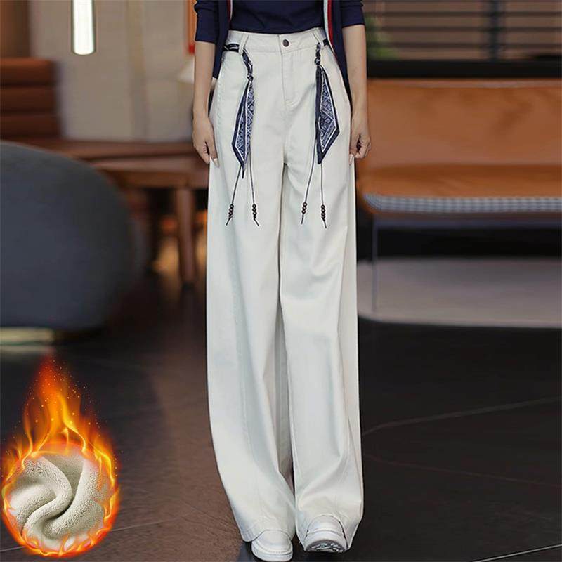 天丝棉加绒保暖牛仔香蕉弯刀裤女秋冬新款高腰阔腿裤子百搭镰刀裤,女装/女士精品,牛仔裤,淘宝优惠券,粉丝福利购,淘宝优惠卷