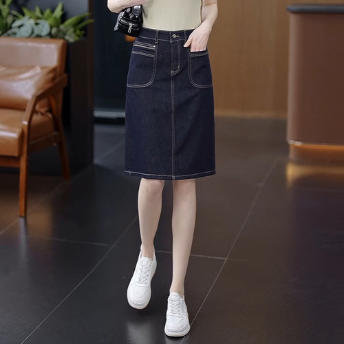 小个子时尚高腰显瘦牛仔半身裙女