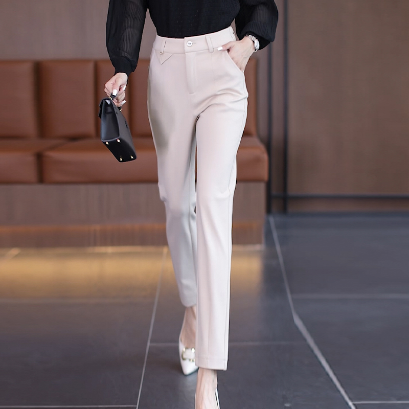 高腰显瘦哈伦裤女九分职业西装裤