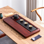 茶盘实木整块排水茶台乌金石头简约家用大号花梨茶海功夫茶具中式