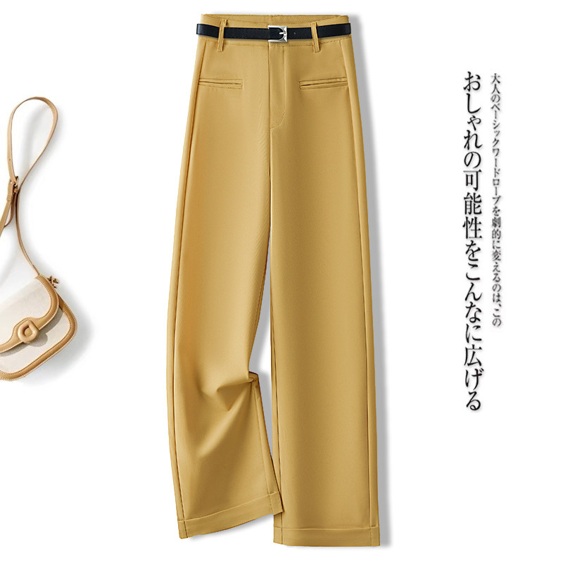 新款宽松垂感长裤显瘦窄版直筒裤