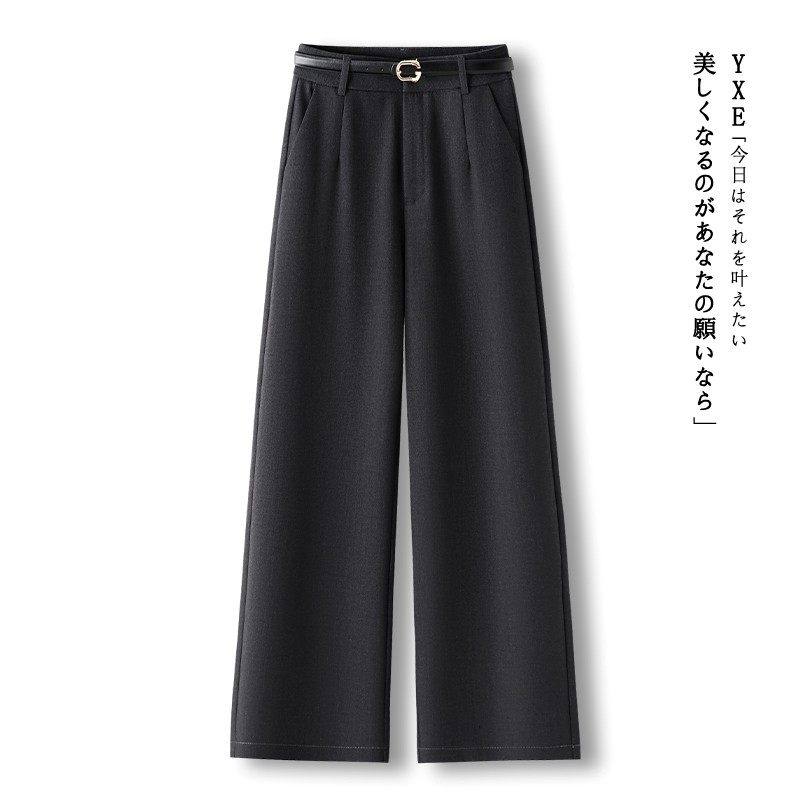 拉夏贝尔灰色西装休闲裤女春季2026新款垂感高腰显瘦直筒阔腿裤子,女装/女士精品,大码裤装,淘宝优惠券,粉丝福利购,淘宝优惠卷