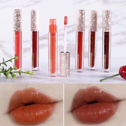 Sukarna lip glaze lâu trôi son bóng dưỡng ẩm cho môi nữ không dễ bị biến màu nhuộm môi lỏng môi son môi màu đỏ - Son bóng / Liquid Rouge